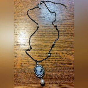 Pandora: Rare, Retired Sterling Silver Cameo, Pearl Necklace